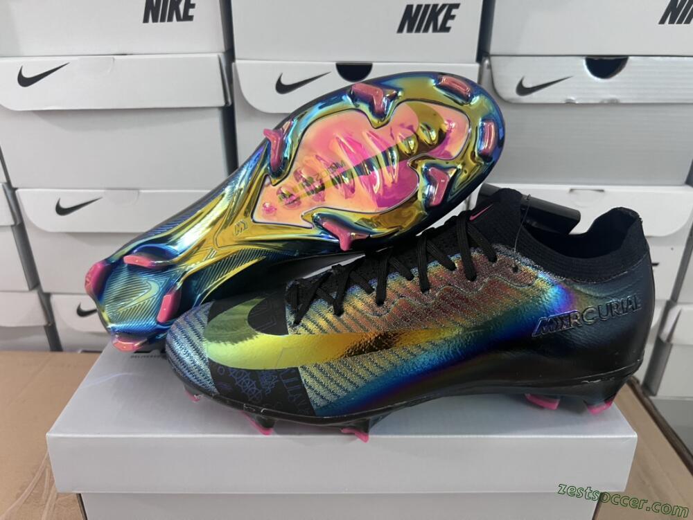 Nike Air Zoom Mercurial Vapor 15 Elite FG Low-Tops Soccer Cleats - Blue/Black/Gold