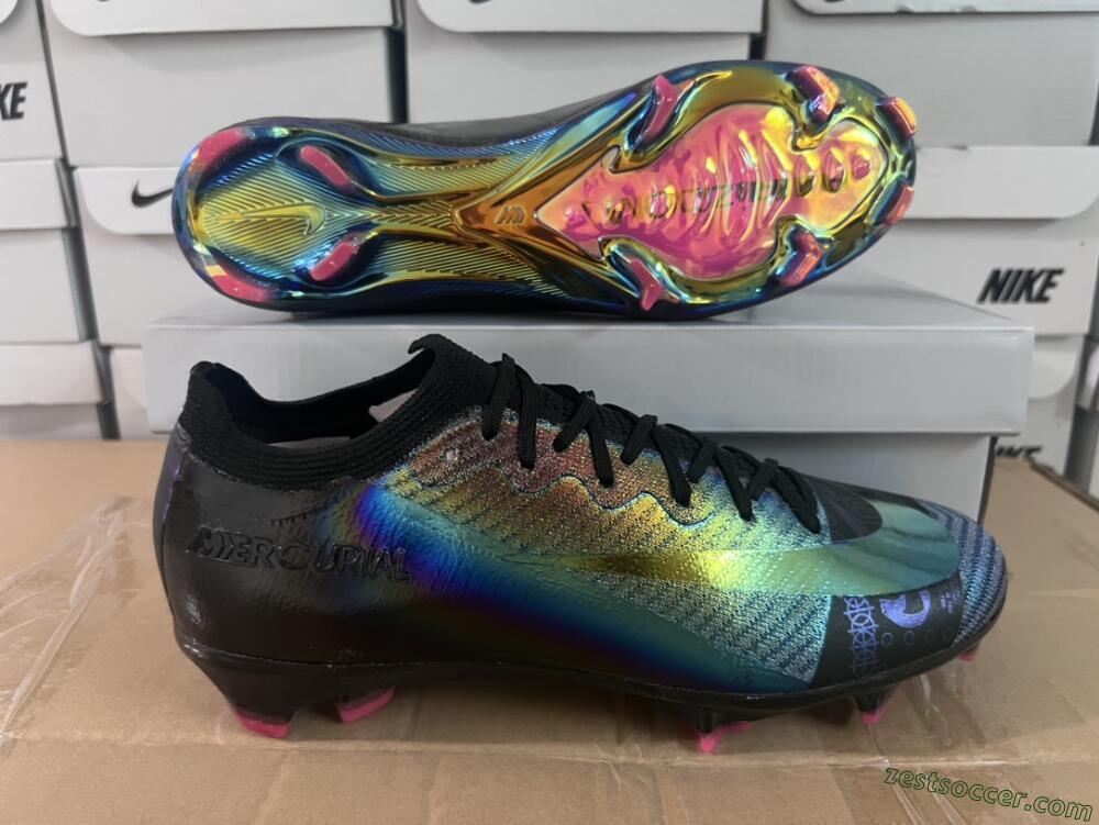 Nike Air Zoom Mercurial Vapor 15 Elite FG Low-Tops Soccer Cleats - Blue/Black/Gold