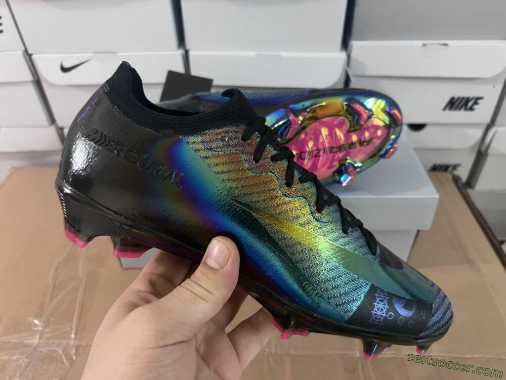 Nike Air Zoom Mercurial Vapor 15 Elite FG Low-Tops Soccer Cleats - Blue/Black/Gold
