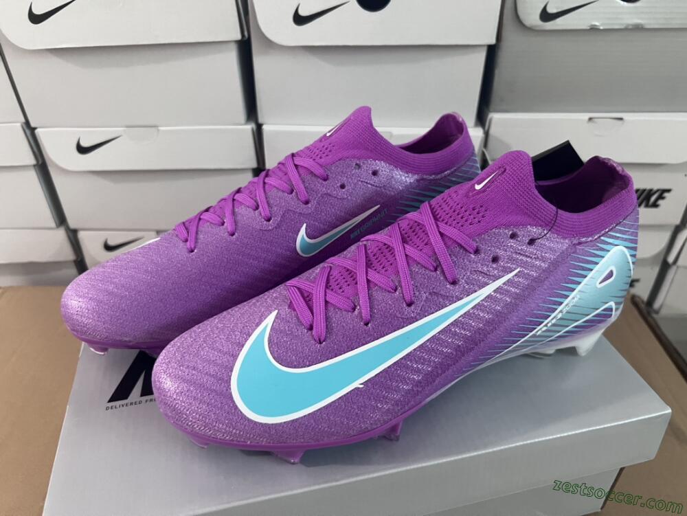 Nike Air Zoom Mercurial Vapor 16 Elite FG Low-Tops Soccer Cleats - Purple/Mint