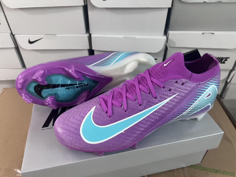 Nike Air Zoom Mercurial Vapor 16 Elite FG Low-Tops Soccer Cleats - Purple/Mint