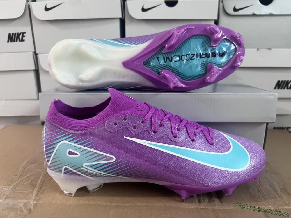 Nike Air Zoom Mercurial Vapor 16 Elite FG Low-Tops Soccer Cleats - Purple/Mint