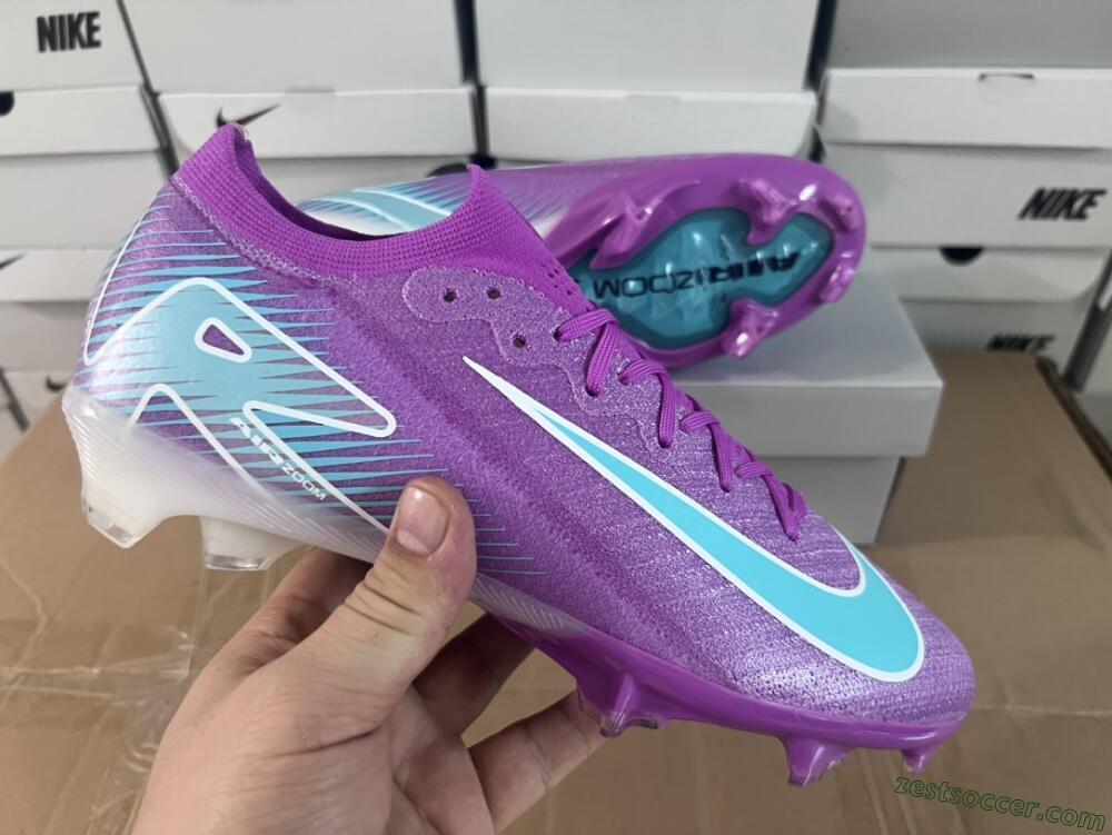 Nike Air Zoom Mercurial Vapor 16 Elite FG Low-Tops Soccer Cleats - Purple/Mint
