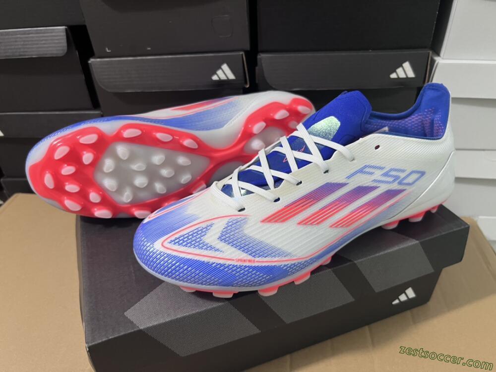 Adidas F50 Elite MG Low-Tops Soccer Cleats - White/Blue/Red
