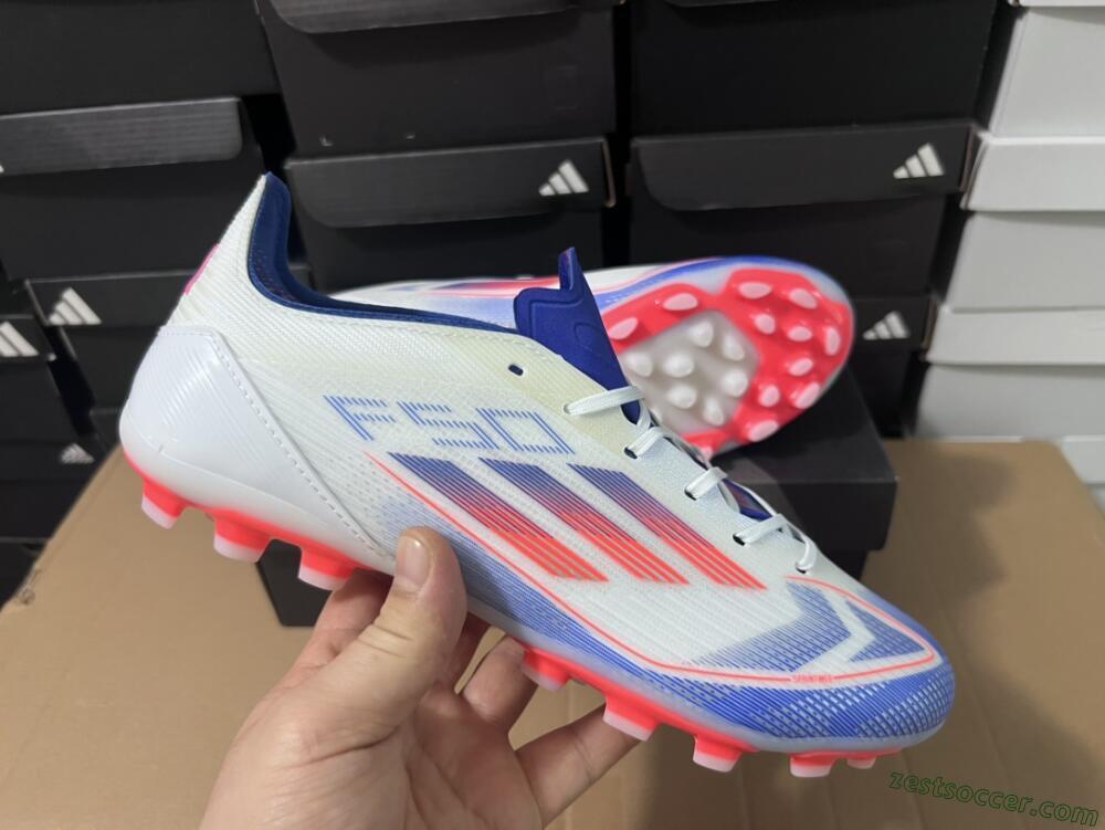 Adidas F50 Elite MG Low-Tops Soccer Cleats - White/Blue/Red