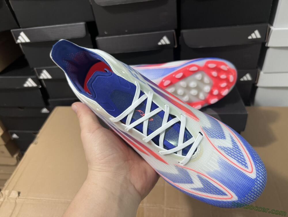 Adidas F50 Elite MG Low-Tops Soccer Cleats - White/Blue/Red