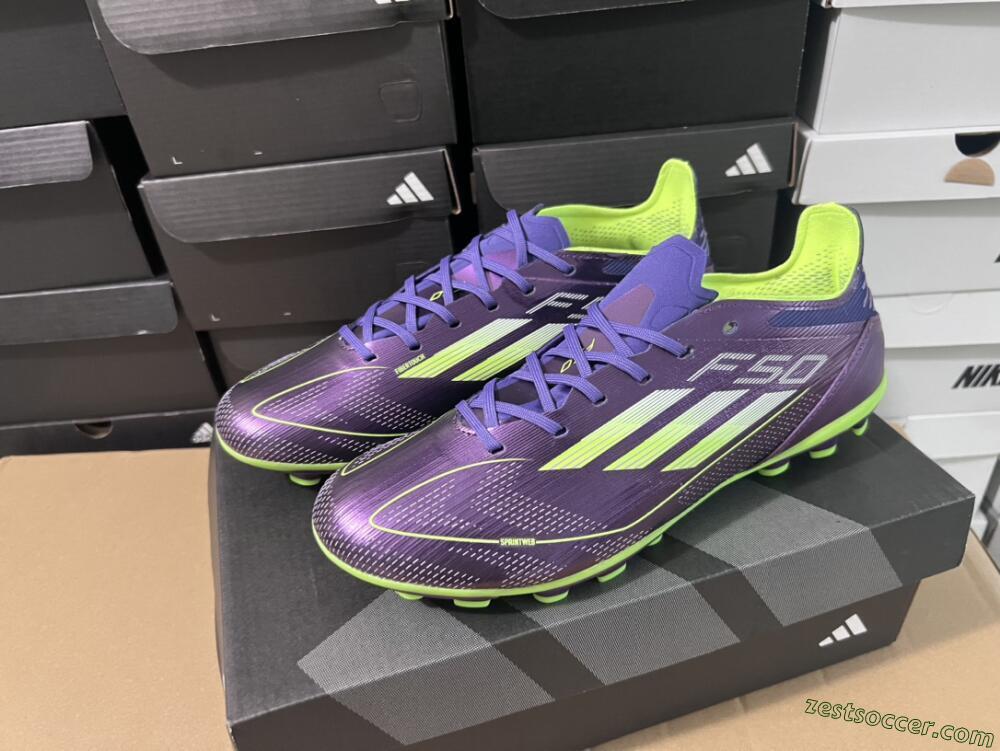 Adidas F50 Elite MG Low-Tops Soccer Cleats - Purple/Yellow