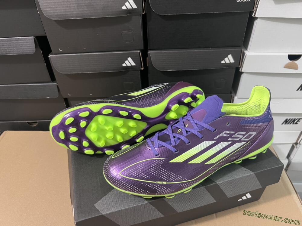 Adidas F50 Elite MG Low-Tops Soccer Cleats - Purple/Yellow