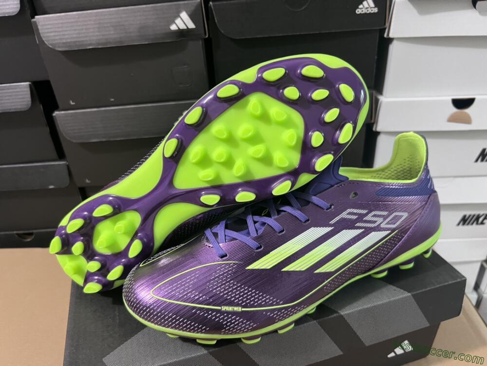 Adidas F50 Elite MG Low-Tops Soccer Cleats - Purple/Yellow