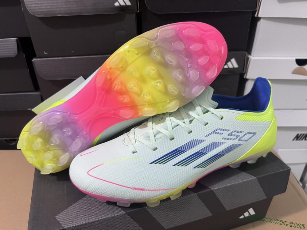 Adidas F50 Elite MG Low-Tops Soccer Cleats - Jade/Blue/Yellow