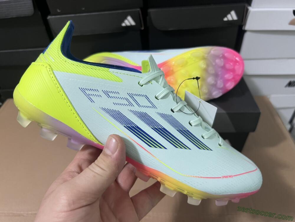 Adidas F50 Elite MG Low-Tops Soccer Cleats - Jade/Blue/Yellow