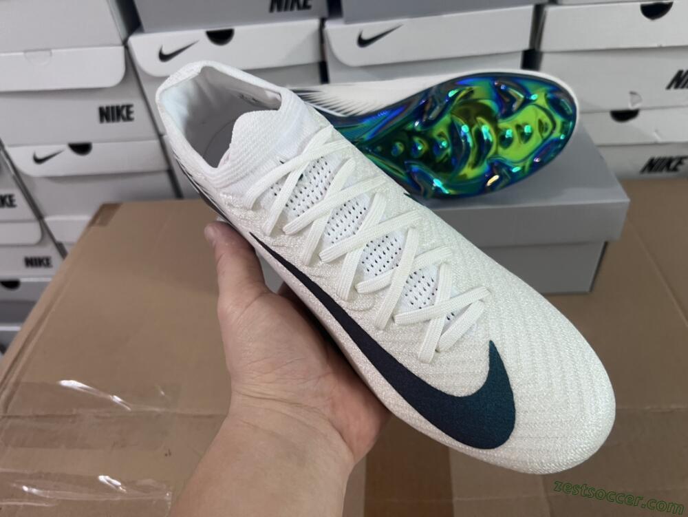 Nike Air Zoom Mercurial Vapor 16 Elite FG Low-Tops Soccer Cleats - White/Blue/Gold