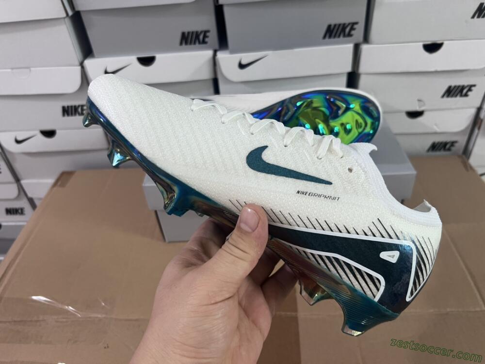 Nike Air Zoom Mercurial Vapor 16 Elite FG Low-Tops Soccer Cleats - White/Blue/Gold
