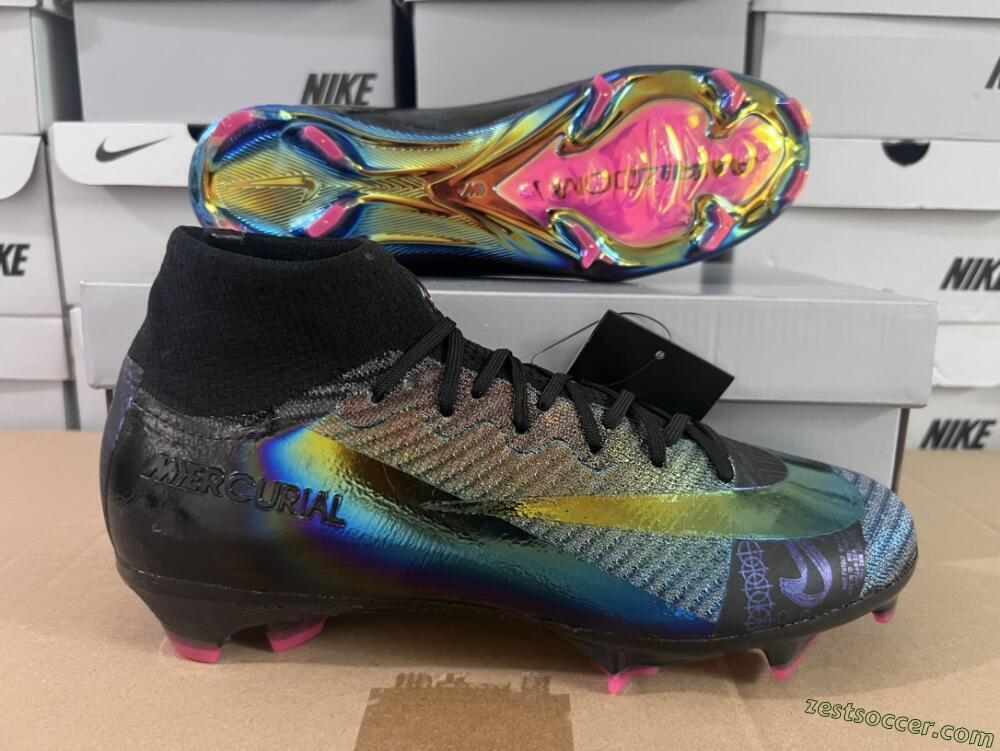 Nike Air Zoom Mercurial Superfly 9 Elite FG High-Tops Soccer Cleats - Metal Blue/Black