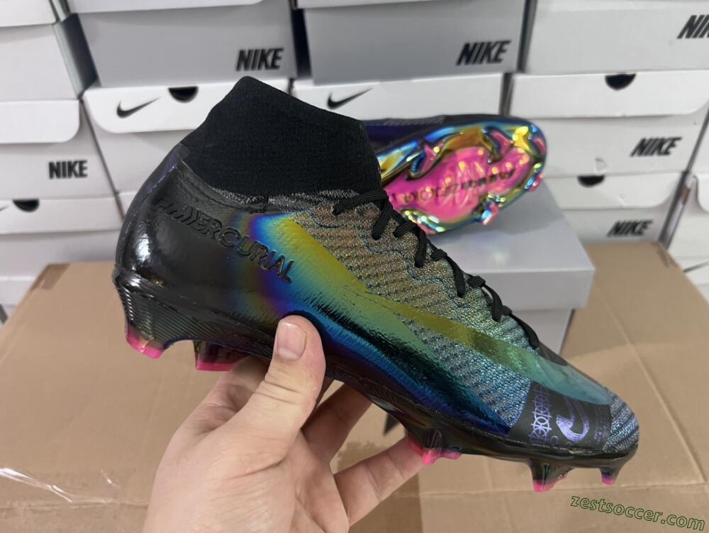 Nike Air Zoom Mercurial Superfly 9 Elite FG High-Tops Soccer Cleats - Metal Blue/Black