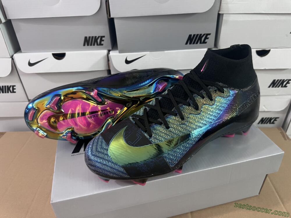 Nike Air Zoom Mercurial Superfly 9 Elite FG High-Tops Soccer Cleats - Metal Blue/Black