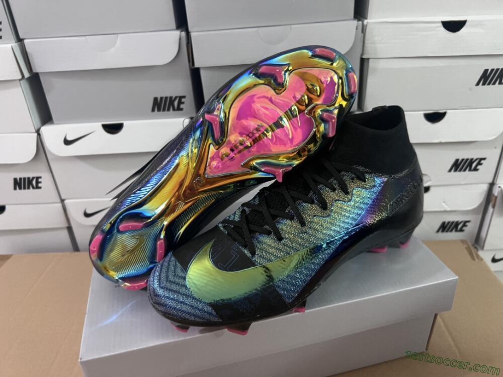 Nike Air Zoom Mercurial Superfly 9 Elite FG High-Tops Soccer Cleats - Metal Blue/Black
