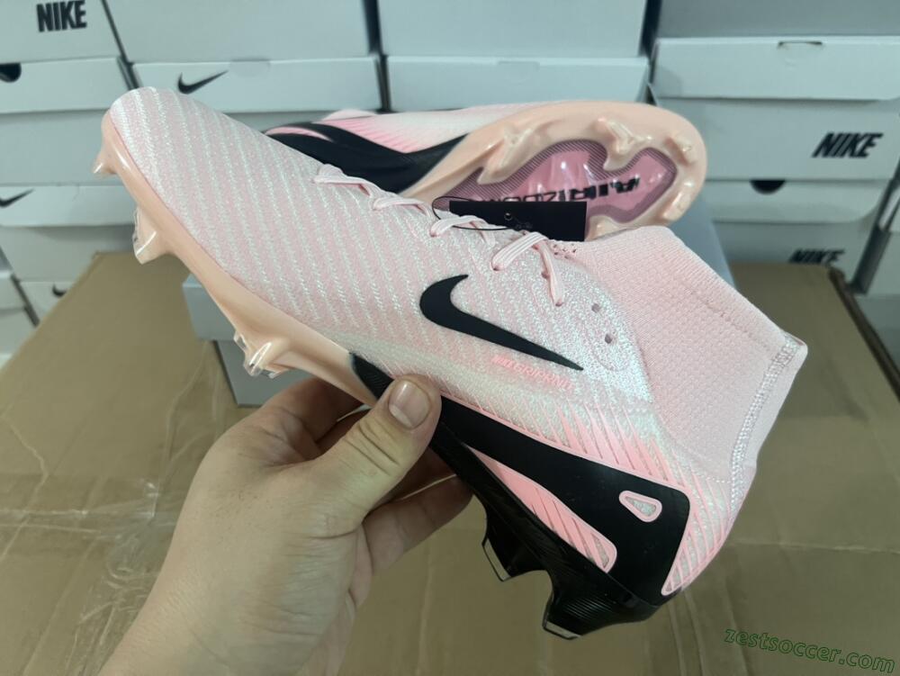 Nike Air Zoom Mercurial Superfly 10 Elite FG High-Tops Soccer Cleats - Pink/White/Black