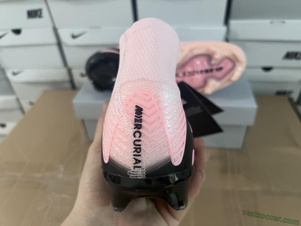 Nike Air Zoom Mercurial Superfly 10 Elite FG High-Tops Soccer Cleats - Pink/White/Black