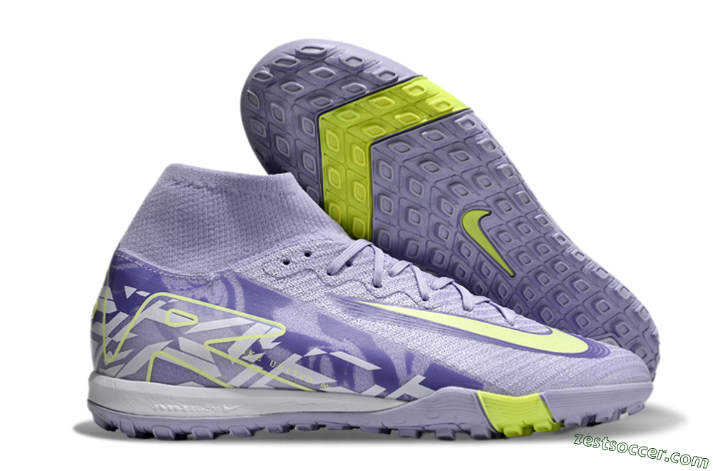 Nike Air Zoom Mercurial Superfly 10 Elite TF Low-Tops Soccer Shoes - Purple/Yellow/White 0