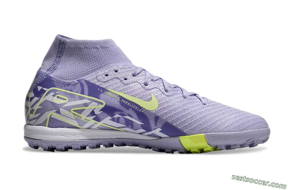Nike Air Zoom Mercurial Superfly 10 Elite TF Low-Tops Soccer Shoes - Purple/Yellow/White 7