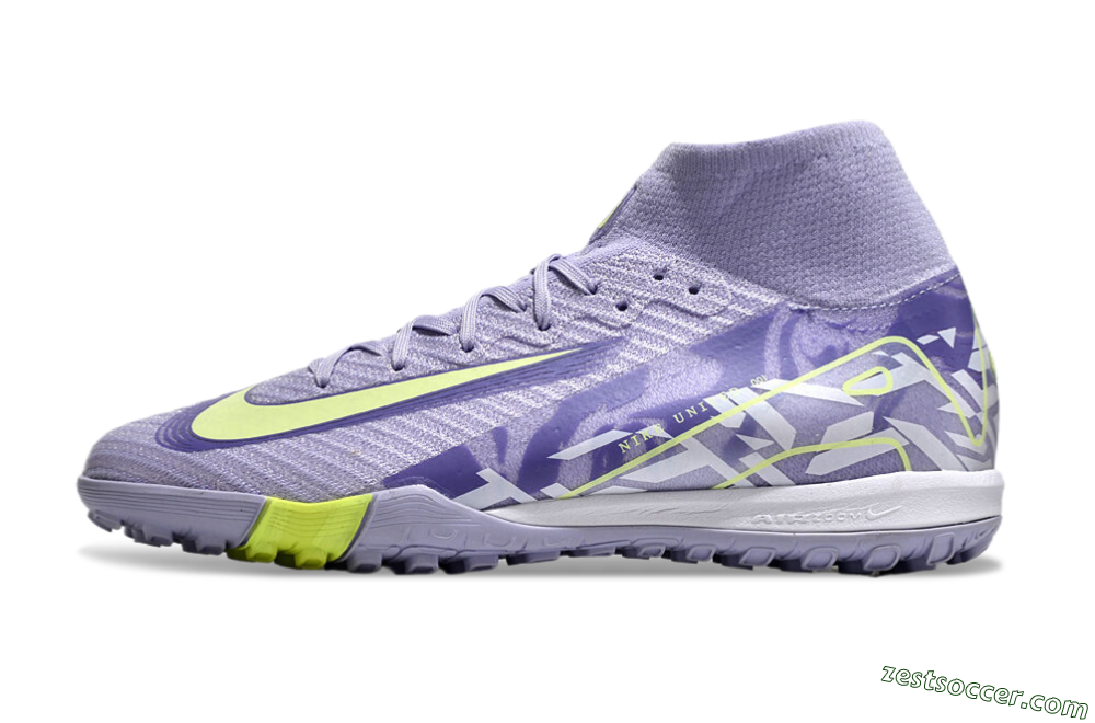 Nike Air Zoom Mercurial Superfly 10 Elite TF Low-Tops Soccer Shoes - Purple/Yellow/White 2