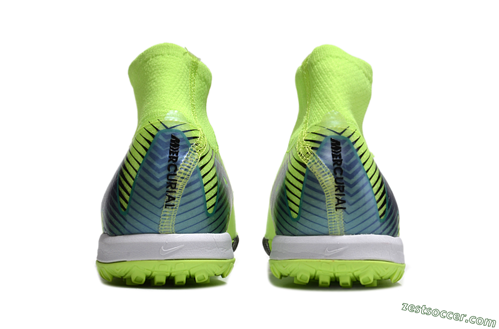 Nike Air Zoom Mercurial Superfly 10 Elite TF Low-Tops Soccer Shoes - Yellow/Black/Blue 5