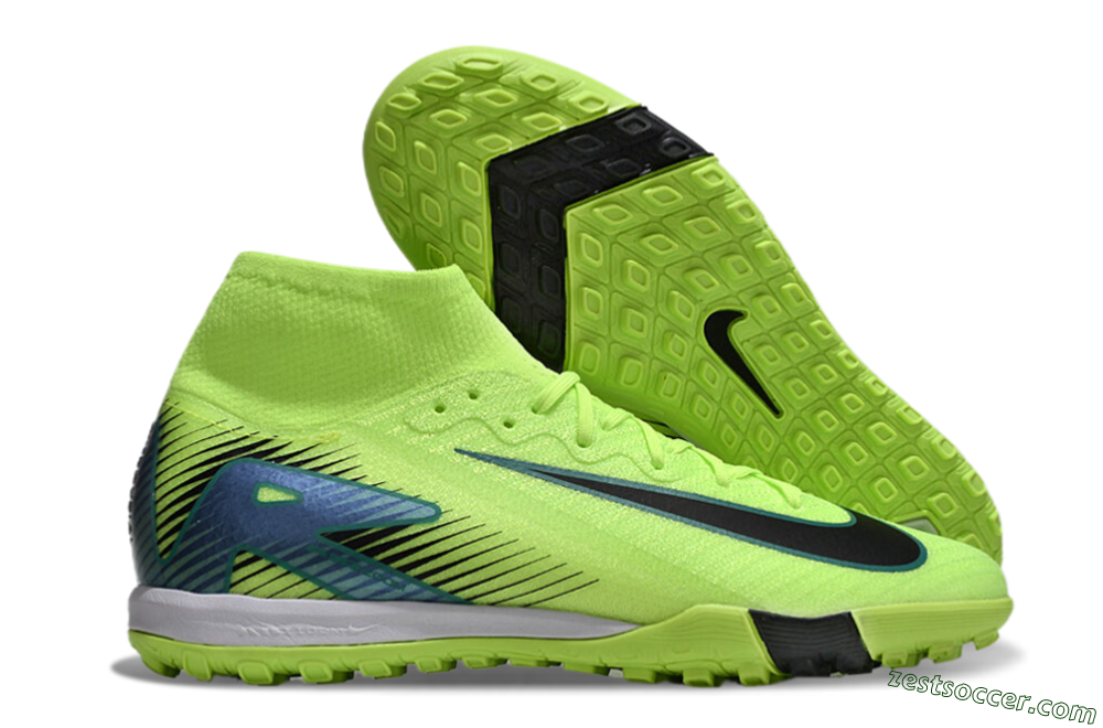 Nike Air Zoom Mercurial Superfly 10 Elite TF Low-Tops Soccer Shoes - Yellow/Black/Blue 0