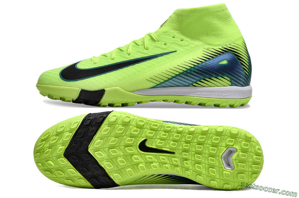 Nike Air Zoom Mercurial Superfly 10 Elite TF Low-Tops Soccer Shoes - Yellow/Black/Blue 1
