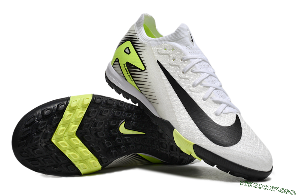 Nike Air Zoom Mercurial Vapor 16 Elite TF Low-Tops Soccer Shoes - White/Black/Yellow 3