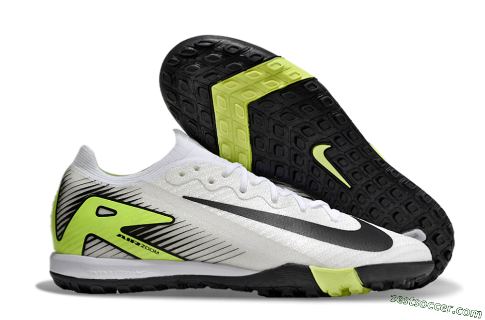 Nike Air Zoom Mercurial Vapor 16 Elite TF Low-Tops Soccer Shoes - White/Black/Yellow 0