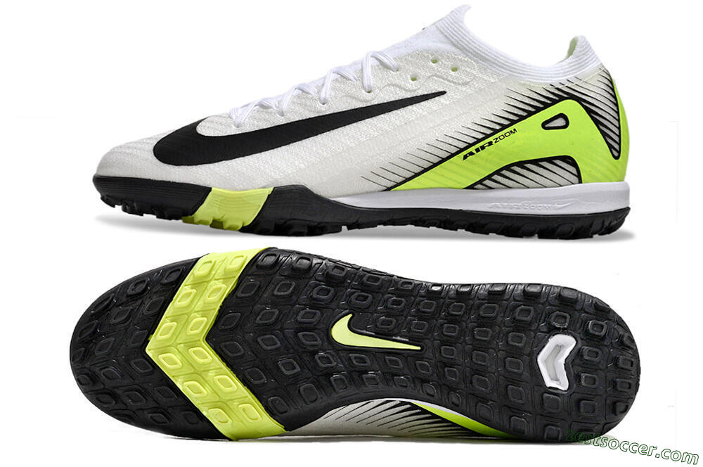 Nike Air Zoom Mercurial Vapor 16 Elite TF Low-Tops Soccer Shoes - White/Black/Yellow 1