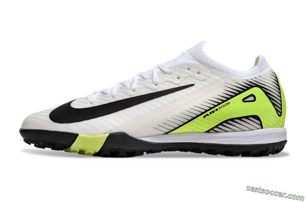 Nike Air Zoom Mercurial Vapor 16 Elite TF Low-Tops Soccer Shoes - White/Black/Yellow 2
