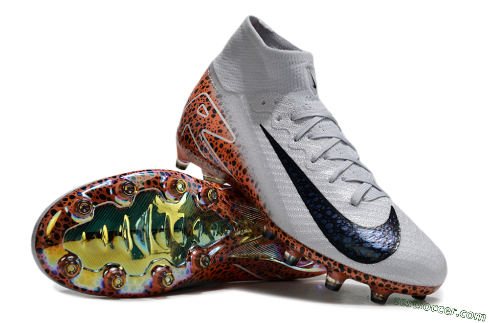 Nike Air Zoom Mercurial Superfly 10 Elite AG High-Tops Soccer Cleats - Grey/White/Leopard 3