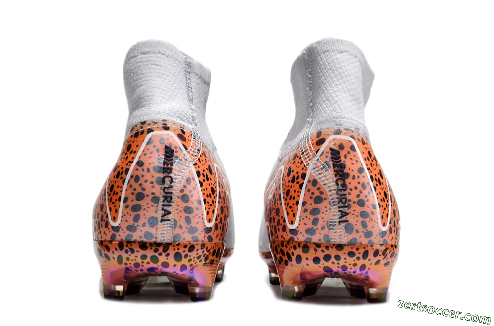 Nike Air Zoom Mercurial Superfly 10 Elite AG High-Tops Soccer Cleats - Grey/White/Leopard 5