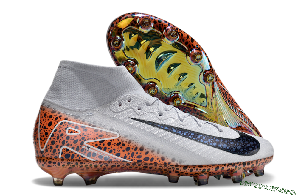 Nike Air Zoom Mercurial Superfly 10 Elite AG High-Tops Soccer Cleats - Grey/White/Leopard 0