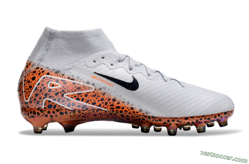 Nike Air Zoom Mercurial Superfly 10 Elite AG High-Tops Soccer Cleats - Grey/White/Leopard 7
