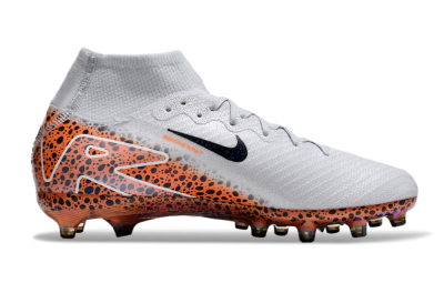 Nike Air Zoom Mercurial Superfly 10 Elite AG High-Tops Soccer Cleats - Grey/White/Leopard