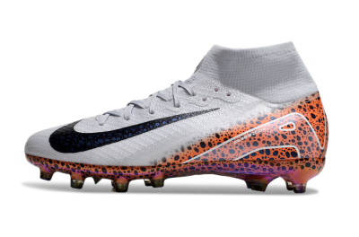 Nike Air Zoom Mercurial Superfly 10 Elite AG High-Tops Soccer Cleats - Grey/White/Leopard