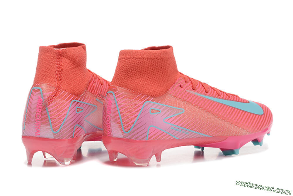 Nike Air Zoom Mercurial Superfly 10 Elite FG High-Tops Soccer Cleats - Red/Jade/Blue 9
