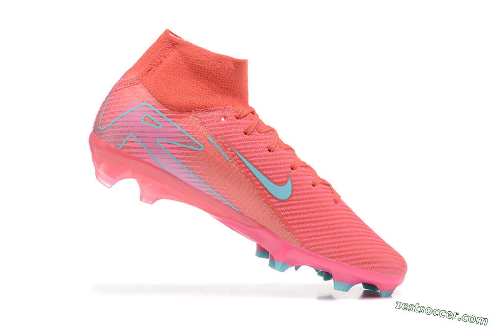 Nike Air Zoom Mercurial Superfly 10 Elite FG High-Tops Soccer Cleats - Red/Jade/Blue 7