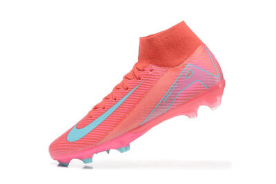 Nike Air Zoom Mercurial Superfly 10 Elite FG High-Tops Soccer Cleats - Red/Jade/Blue