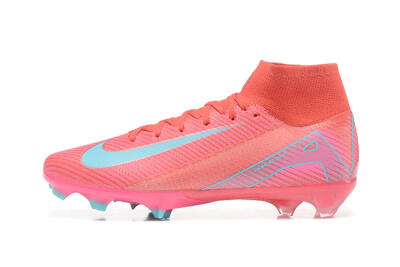 Nike Air Zoom Mercurial Superfly 10 Elite FG High-Tops Soccer Cleats - Red/Jade/Blue