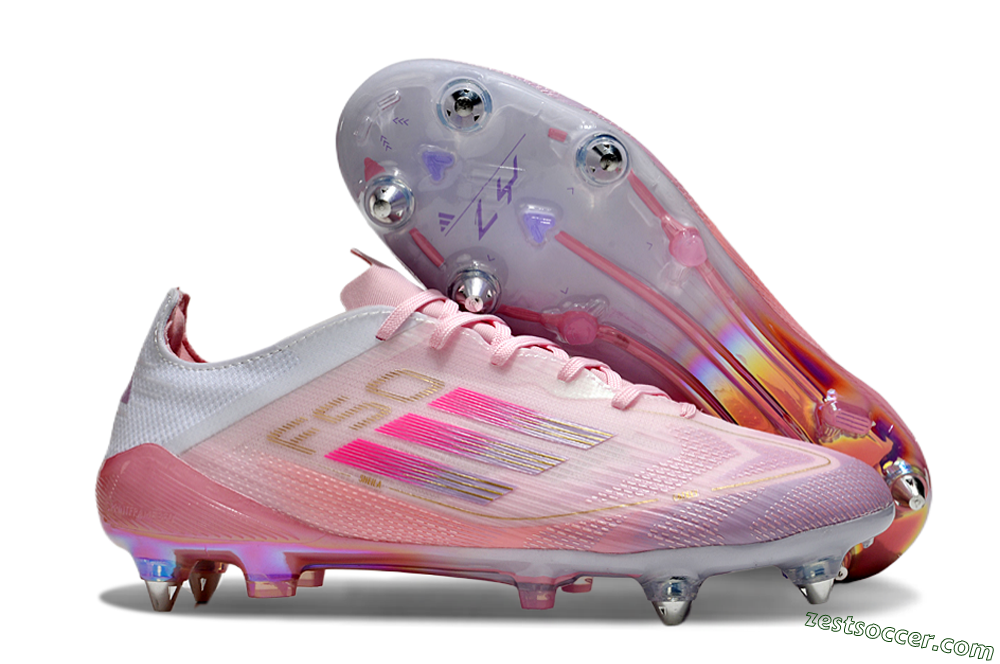 Adidas F50 Elite 304 SG Low-Tops Soccer Cleats - Pink/Gold/White 0