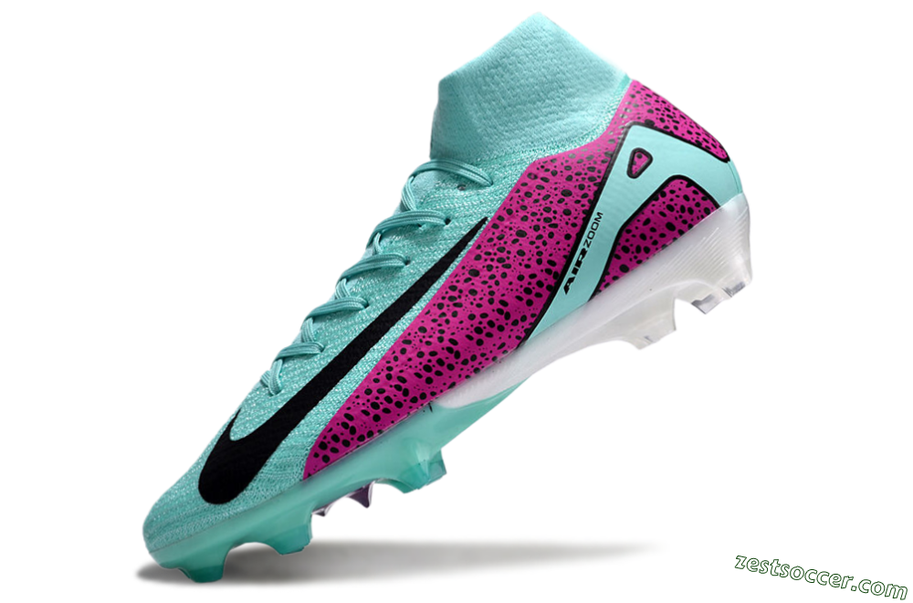 Nike Air Zoom Mercurial Superfly 10 Elite FG High-Tops Soccer Cleats - Jade/Black/Purple 5