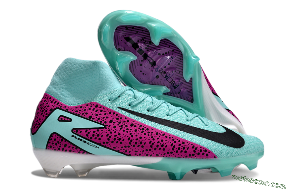 Nike Air Zoom Mercurial Superfly 10 Elite FG High-Tops Soccer Cleats - Jade/Black/Purple 0