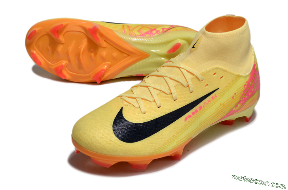 Nike Air Zoom Mercurial Superfly 10 Elite FG High-Tops Soccer Cleats - Yellow/Black/Red 3