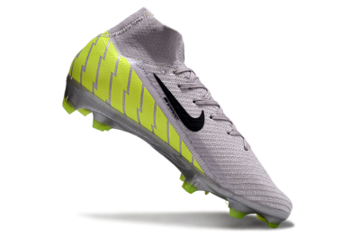 Nike Air Zoom Mercurial Superfly 10 Elite FG High-Tops Soccer Cleats - Grey/Black/Yellow