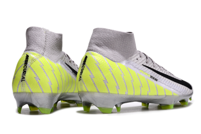 Nike Air Zoom Mercurial Superfly 10 Elite FG High-Tops Soccer Cleats - Grey/Black/Yellow