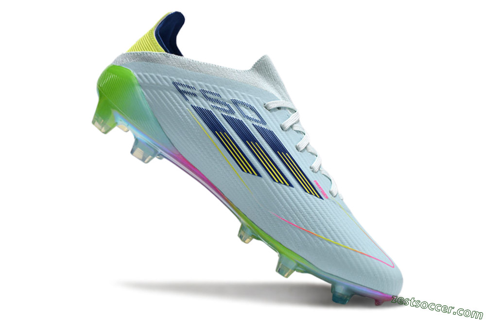 Adidas F50 Elite FG Low-Tops Soccer Cleats - Jade/Blue/Yellow 5